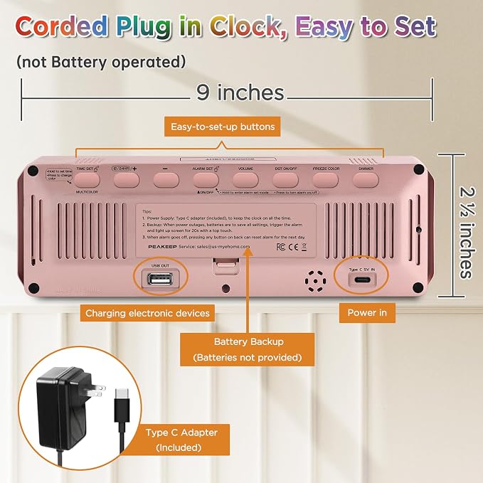 Peakeep Kids Digital Alarm Clock - Image 8