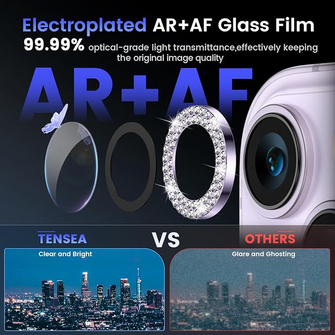 Tensea for iPhone 14 / iPhone 14 Plus Camera Lens Protector, 9H Tempered Glass - Image 3