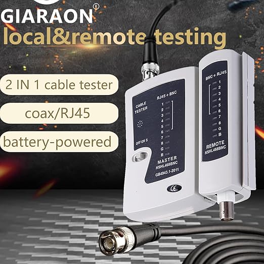 Coaxial Coax Cable Tester Portable BNC RJ59 RJ45 cat5 cat5e cat6 cat6a UTP Wire - Image 2
