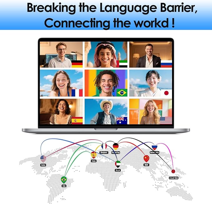 JMFONE AI Language Translator Device, No WiFi Needed, 150+ Languages Instant - Image 8