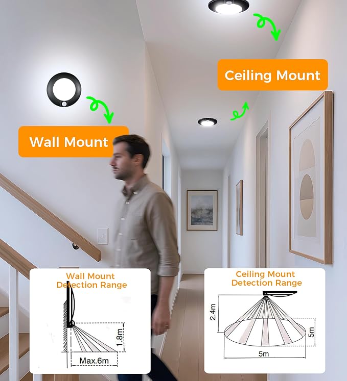 CLOUDY BAY Motion Sensor Ceiling Light Indoor, 120V CRI90 10W 5000K Bright Day - Image 5