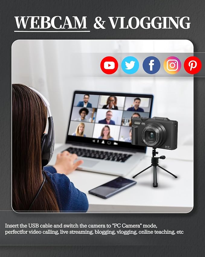 4K Digital Camera for Beginners & Teens, Autofocus Vlogging Camera - Image 7
