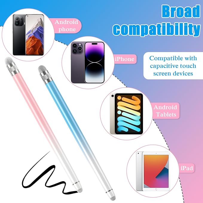 Bopomofo 2PCS Stylus Pens for Touch Screens, Stylus Pen for iPhone/iPad/Tablet - Image 6