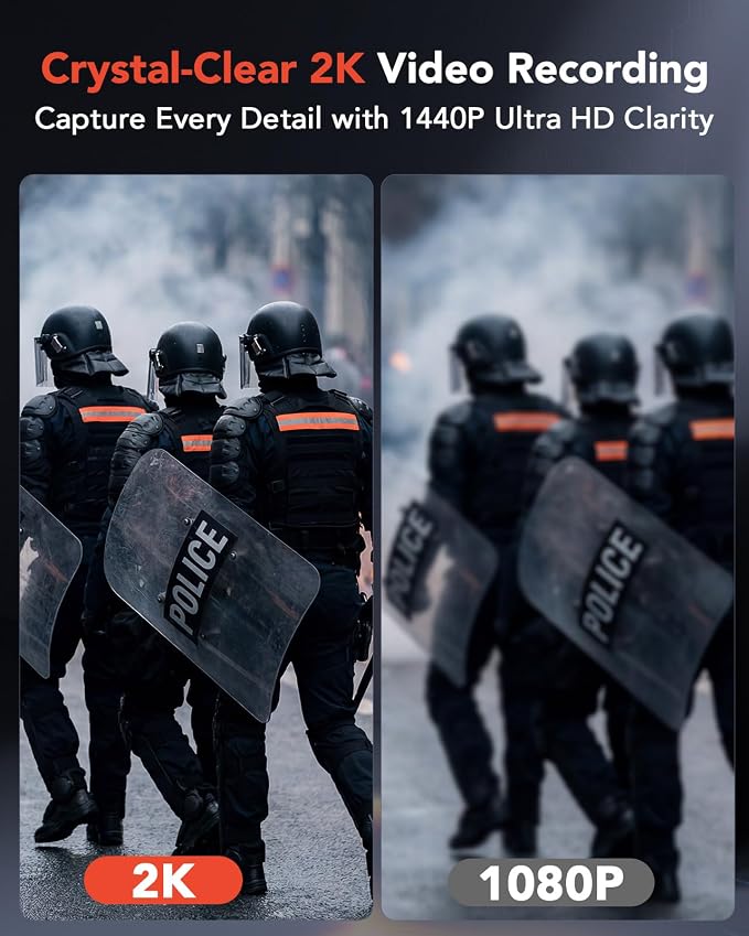 BOBLOV M12 2K Body Camera with Remote, 3500mAh Battery - Image 5