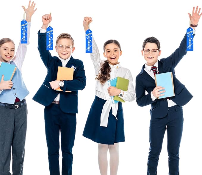 Wavwavw 100 Pcs Perfect Attendance Ribbons Bulk 8" x 2" Prizes Ribbons - Image 5