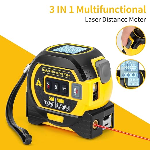 5m/16ft Digital Laser Tape Measure, WTWD 100m/328ft Laser Distance Measure - Image 3