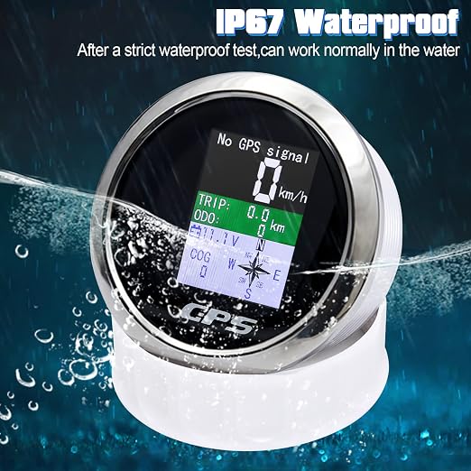 GPS Speedometer 3-3/8" 85mm Boat GPS Speedometer Odometer Waterproof Black - Image 5