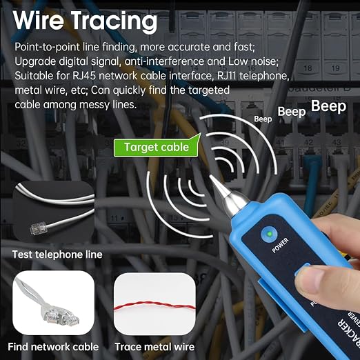 Cable Tracer Ethernet Network Cable Tester RJ45 RJ11 - Image 4