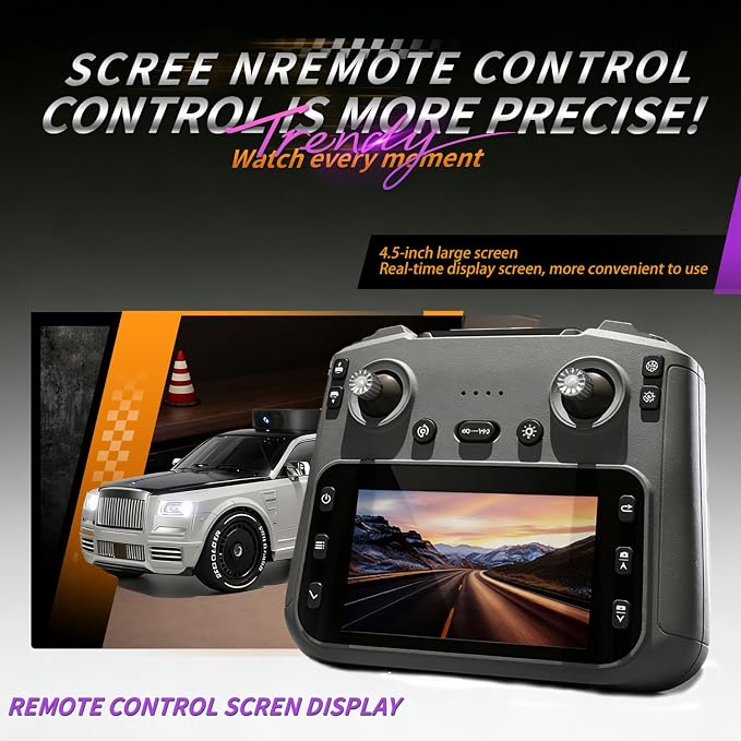 RC Car with Camera and 4.5" Screen, 1080P FPV Remote Control Car with Rotating - Image 4