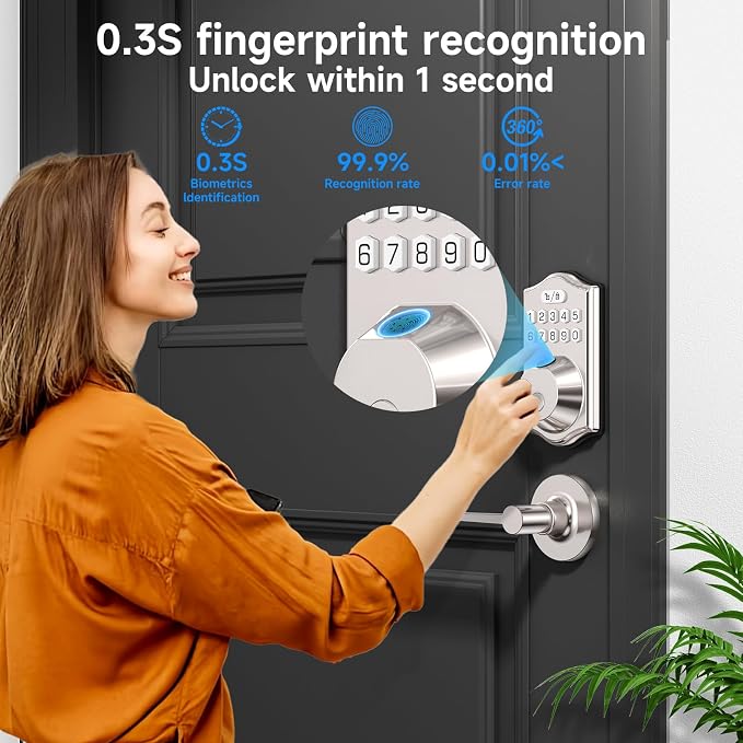 keyless Entry Door Lock deadbolt - Image 3