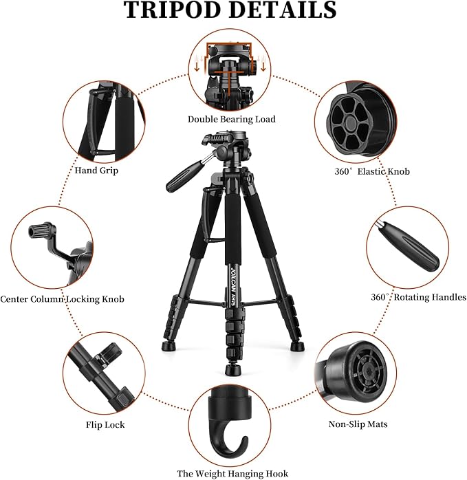 JOILCAN Tripod Camera Tripods, Heavy Duty Cameras Tripod Stand, Professional - Image 7