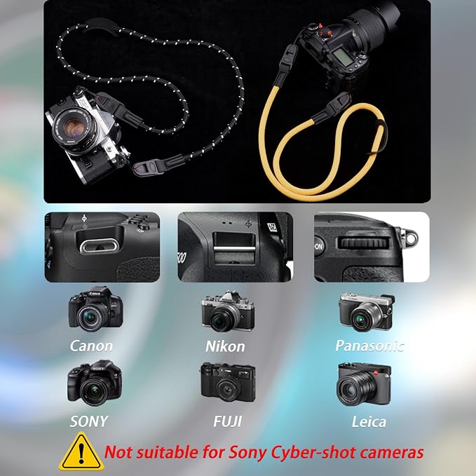 VKO Camera Strap Rope, Quick Release Vintage Cute QD Nylon Neck Shoulder Straps - Image 8