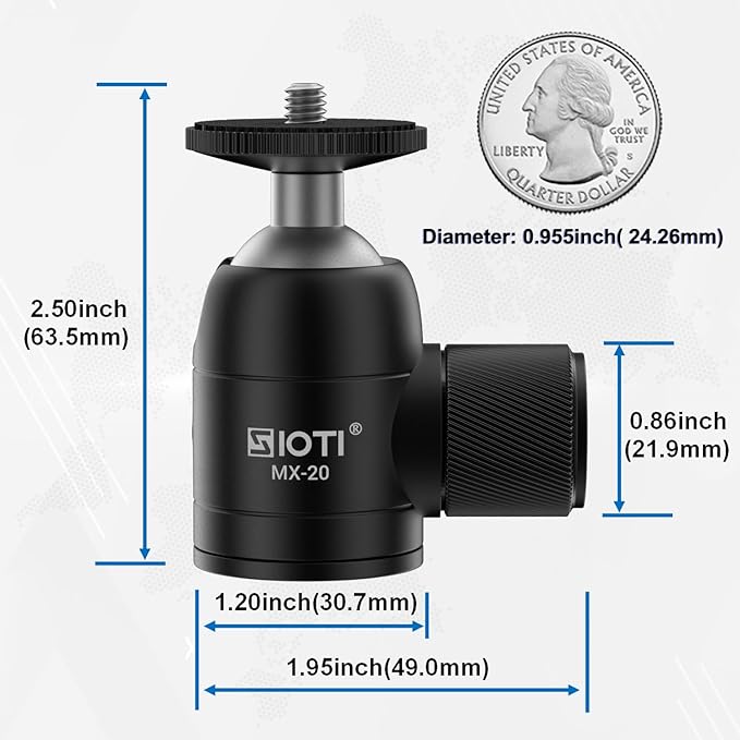SIOTI Tripod Swivel Mini Ball Head, - Image 6