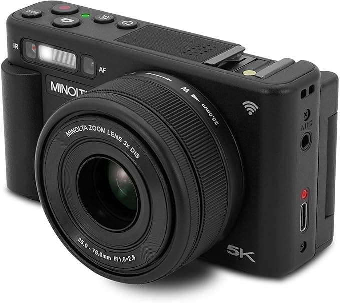 Minolta 72MP Digital Camera, 5K Ultra HD Video, 24-75mm Optical Zoom Lens by Minolta