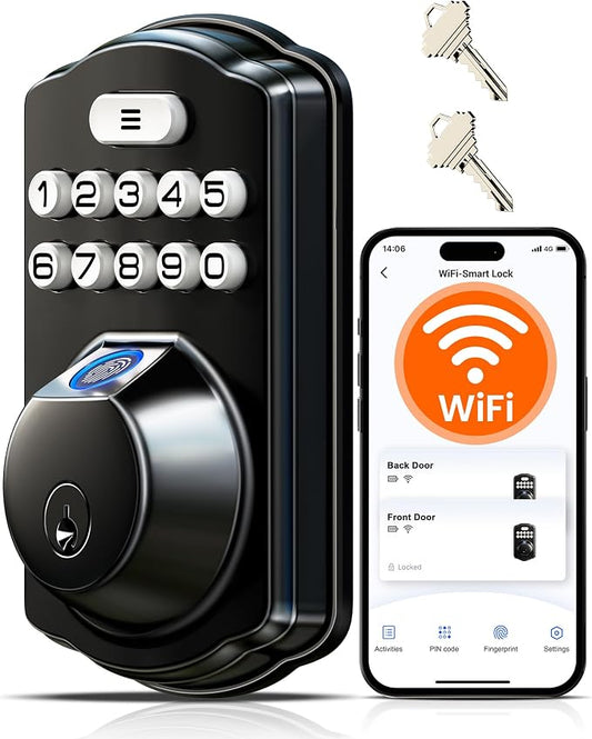 Veise VE012W Built-in WiFi Fingerprint Smart Lock, App Remote Control, by Veise