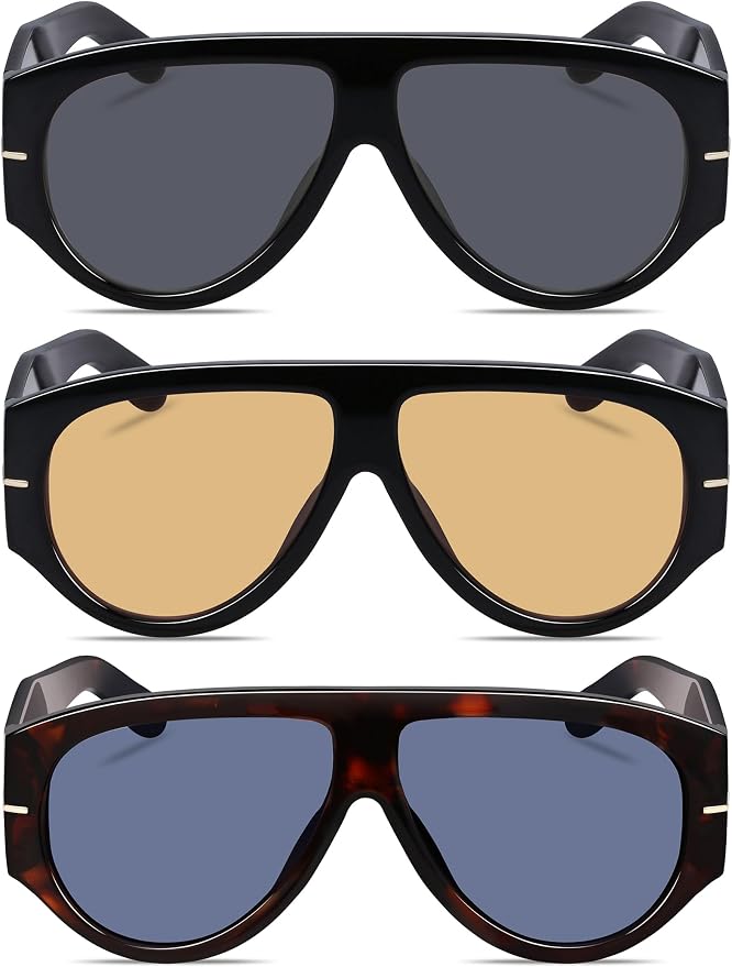 Oversized Retro Aviator Sunglasses - Image 2