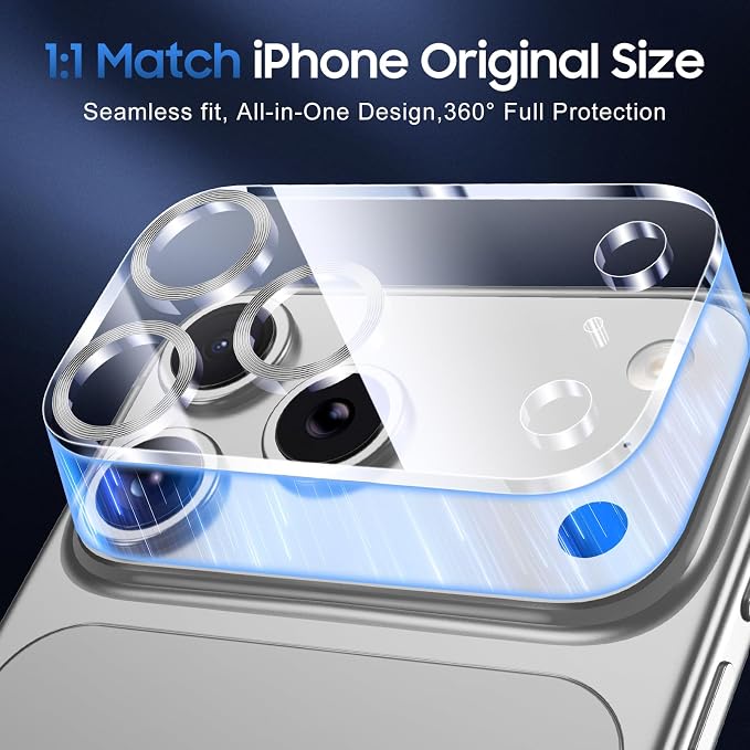 UniqueMe 3 Pack Compatible for iPhone 17 Pro Max Camera Lens Protector - Image 5