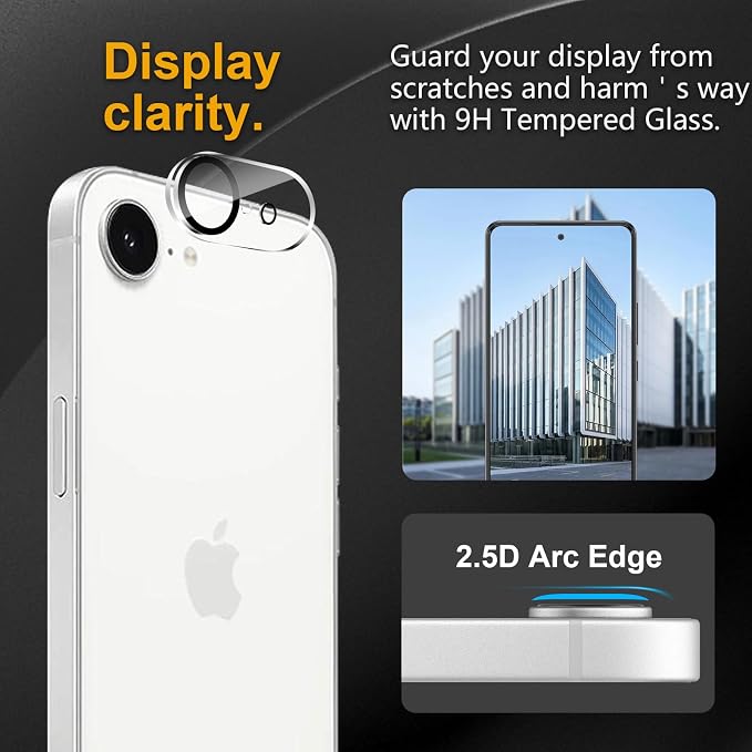 3 Pack Camera Lens Protector for iPhone 17e, Tempered Glass, Anti-Fingerprint - Image 2