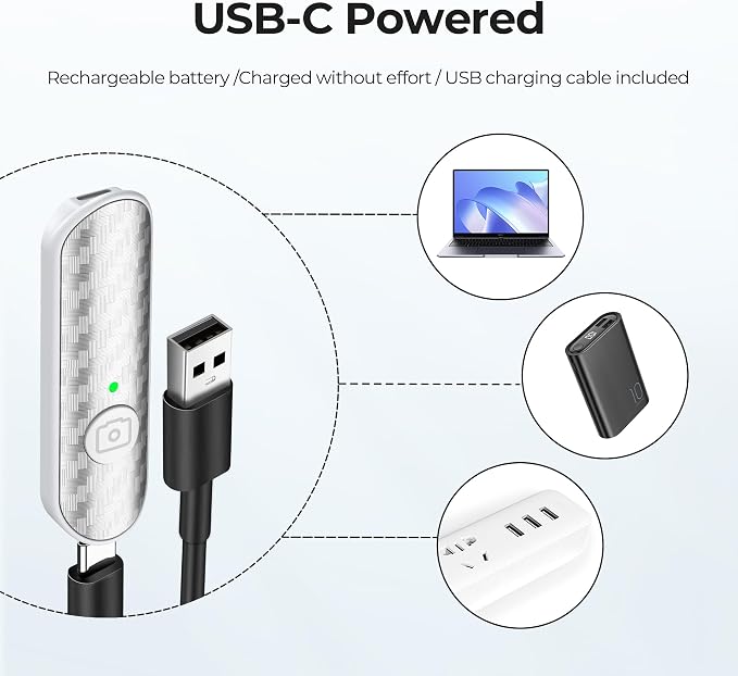 ATUMTEK Bluetooth Remote Shutter, Carbon Fiber Design, Rechargeable Camera - Image 3