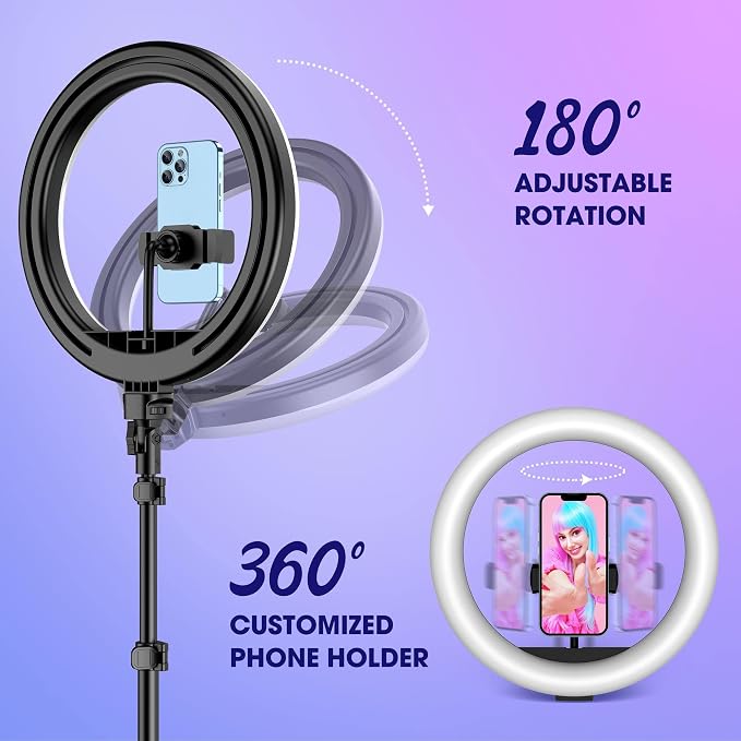 TODI 12" RGB Ring Light with 63" Tripod Stand, 3 CCT Mode and 39 Color Mode - Image 7