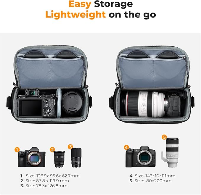 K&F CONCEPT Camera Sling Bag Small Crossbody Camera Case DSLR/SLR/Cute Compact - Image 2