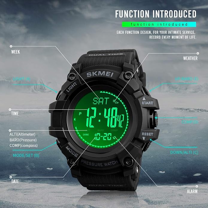 SKMEI Compass Watch Army, Digital Outdoor Sports Watch - Image 4