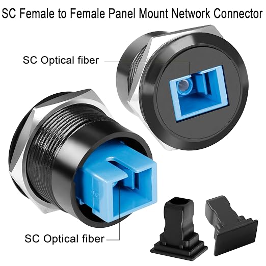 QIANRENON SC Fiber Optic Female to Female Threaded Fixed Mount Adapter - Image 2