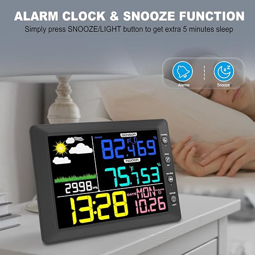 Urageuxy Weather Station Wireless Indoor Outdoor, 8.3 Inch Color Display - Image 4