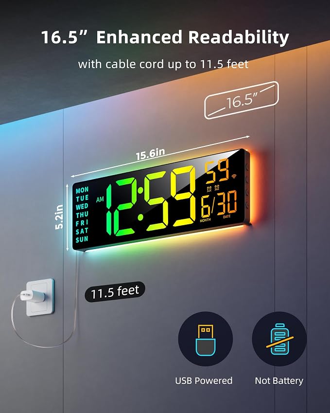 EASYERA Smart Digital Wall Clock - Image 8