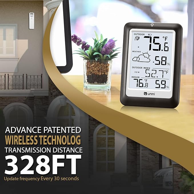 Indoor Outdoor Thermometer Wireless Weather Station, Temperature Humidity - Image 3