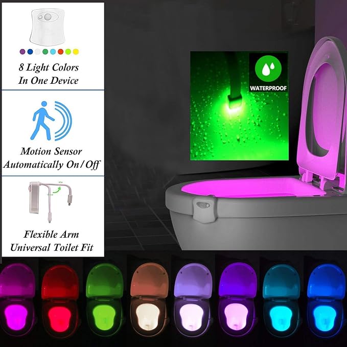 The Original Toilet Night Light Gadget, Fun Bathroom Lighting Add on Toilet - Image 4