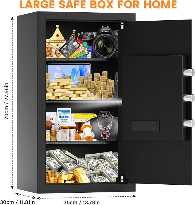 6.0 Cu Ft Large Safe Box for Home Use, 27.6"H Heavy Duty Home Safe - Image 2