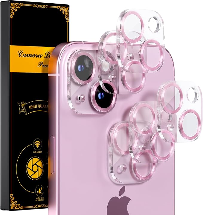 for 6 Pack iPhone 15 / iPhone 15 Plus Camera Lens Protector 9H Tempered Glass by Beuxece