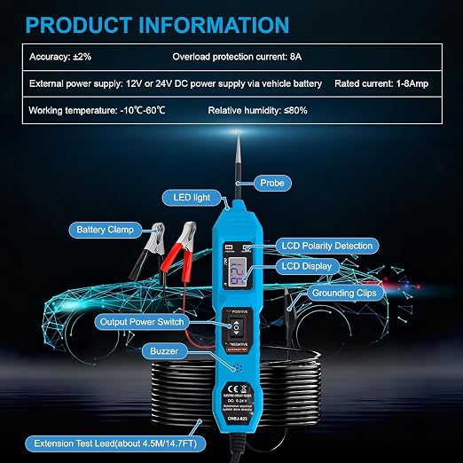Power Circuit Probe Tester, 6V-24V DC Automotive Car Electric Fuse & Voltage - Image 5