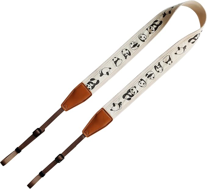 Original Design, Personalized Adjustable Cute Cotton PANDA Camera Strap - Image 3