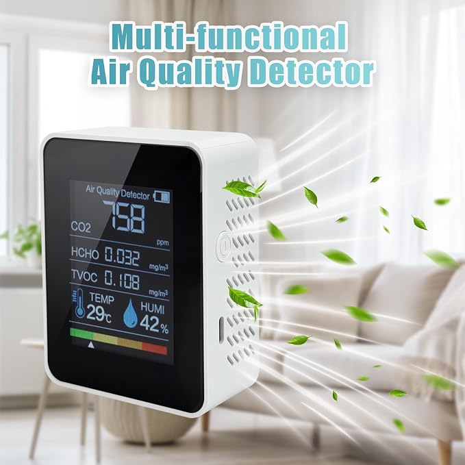 Carbon Dioxide Detector Portable, Formaldehyde TVOC Air Quality Monitor - Image 4