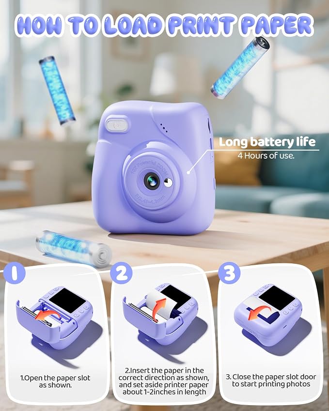Kids Camera Instant Print, 1080P HD Kids Instant Camera - Image 6