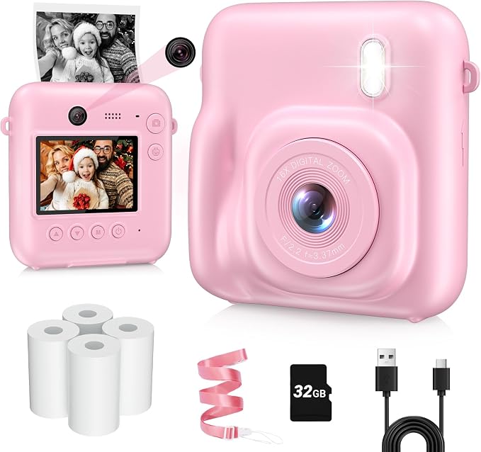 Kids Camera Instant Print, Dual-Lens 48MP Digital Camera by ThePertectGiftforChildren
