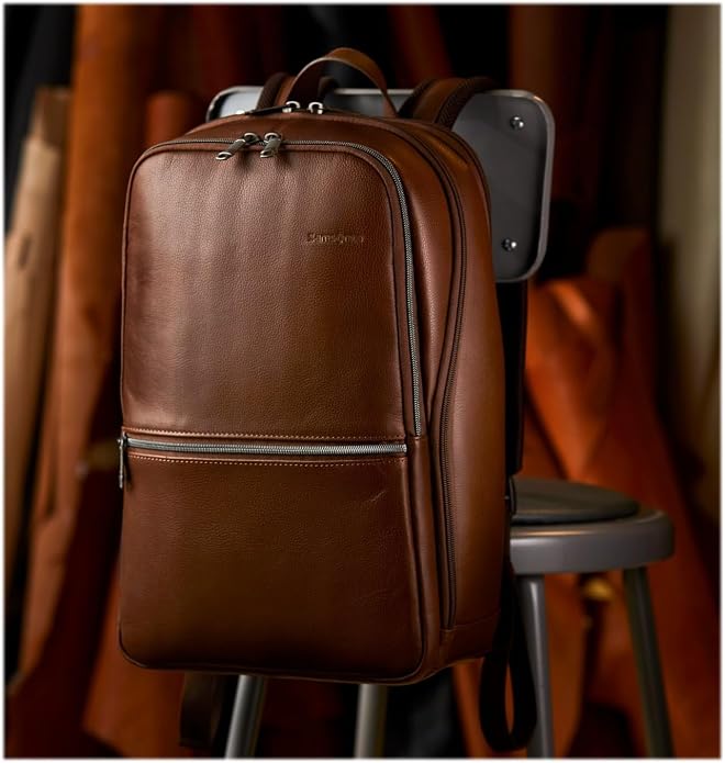 Samsonite Classic Leather Slim Backpack - Image 2
