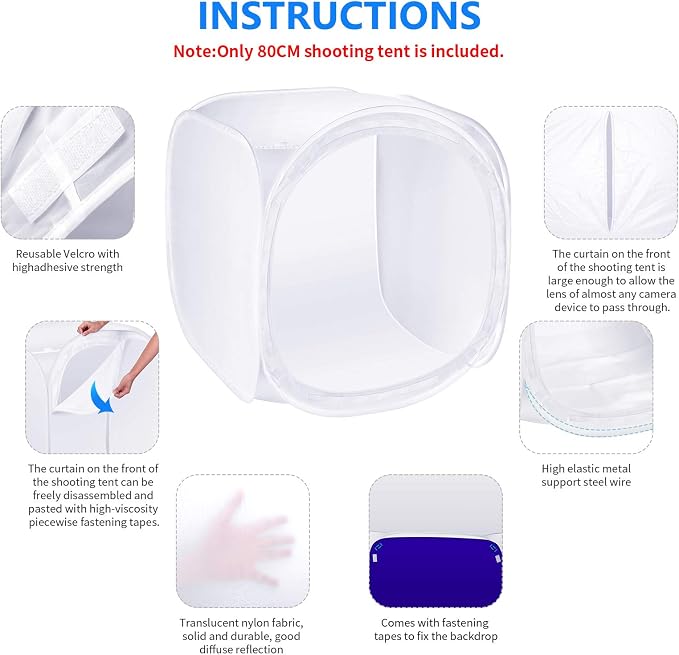 Neewer® 24x24 inch/60x60 cm Photo Studio Shooting Tent Light Cube Diffusion - Image 4