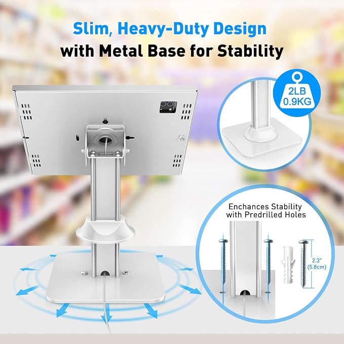 AboveTEK Anti-Theft iPad Kiosk Stand – POS iPad Security Mount - Image 6