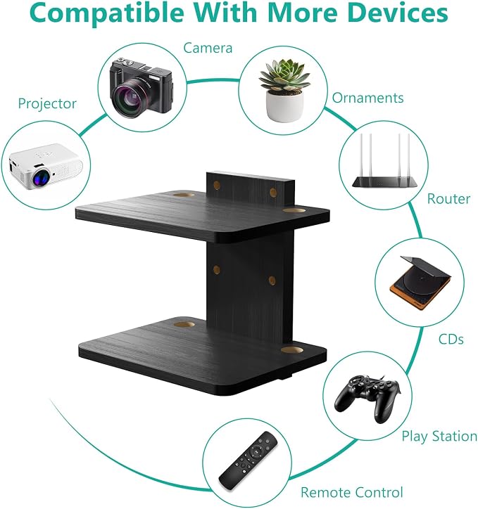 WALI Floating TV Shelf, 2 Tier Projector Shelf - Image 6