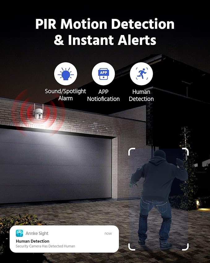 ANNKE 4MP Solar Security Cameras Wireless Outdoor, 5MP 4 Cam-Kit Home Security - Image 4
