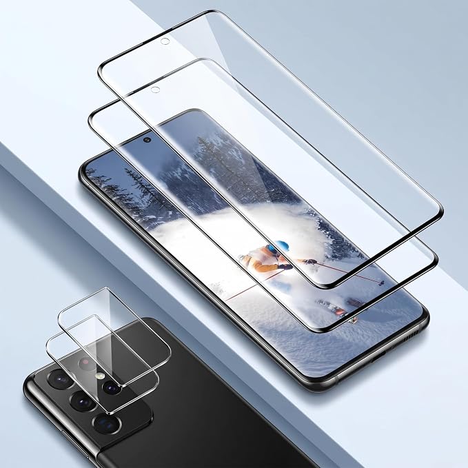 2 Pack Galaxy S21 Ultra Screen Protector, HD Clear Tempered Glass, 2 Pack by Unknown
