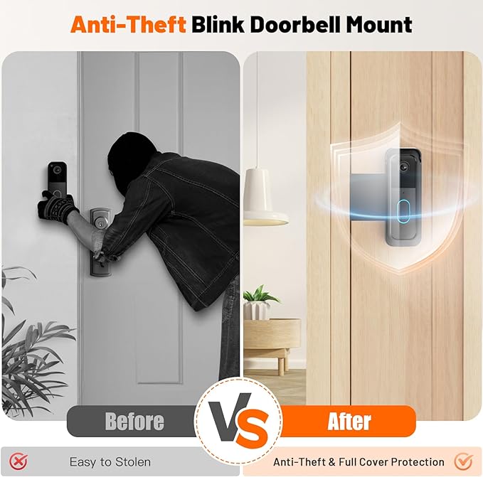Blink Doorbell Mount, 2nd Gen Anti-Theft Blink Doorbell Camera Mount No Drilling - Image 6