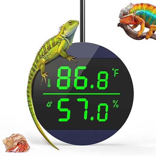 QZQ Reptile Thermometer and Humidity Gauge, LED Digital Thermometer Hydrometer by QZQ