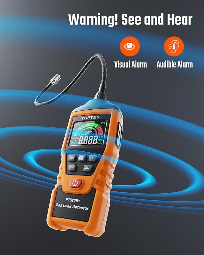 Rechargeable Gas Leak Detector, PT520B+ Natural Gas Leak Detector - Image 5