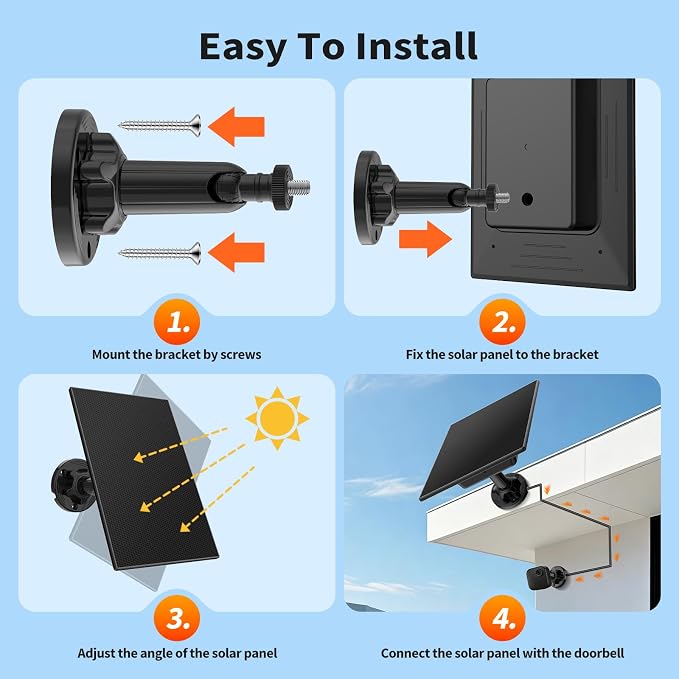 Solar Panel for Blink Camera, Solar Power + Built-in 4000mAh Battery: Dual - Image 9