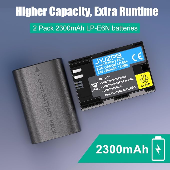 JYJZPB 2-Pack LP-E6N Batteries Compatible - Image 2