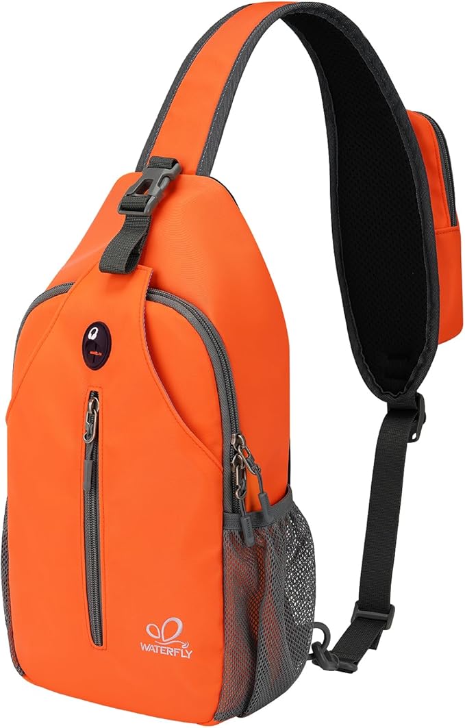WATERFLY Crossbody Sling Backpack Sling Bag Travel Hiking Chest Bag Daypack by Waterfly
